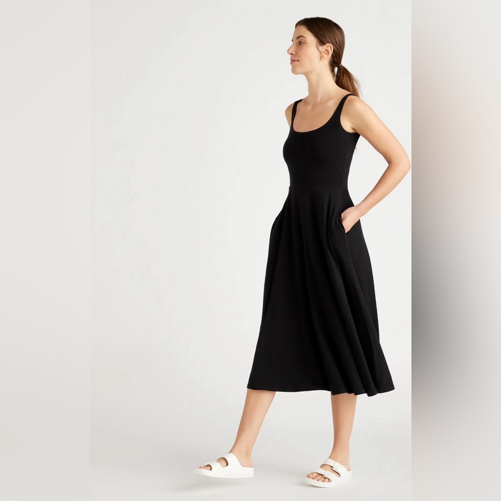 Tencel material S size black dress (ultra stretch)